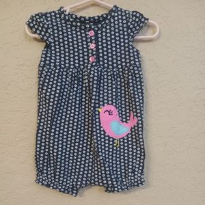 Carter's Navy Blue Flower print Romper 9m